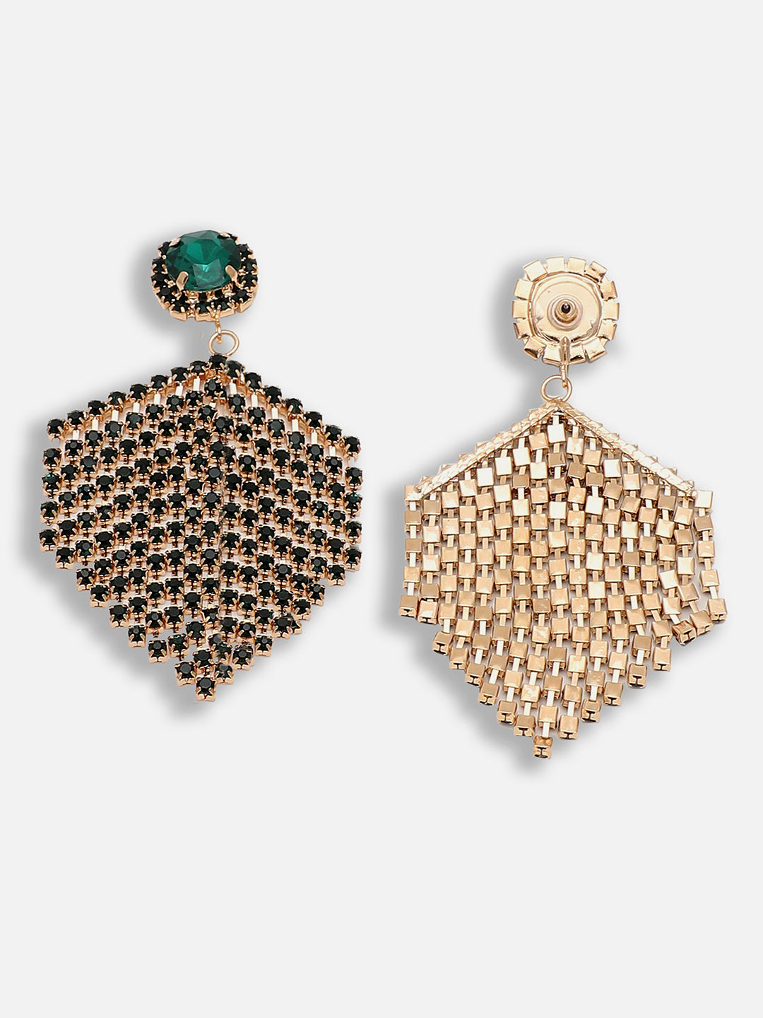 Gold Plated Party Designer Stone Drop Earring For Women