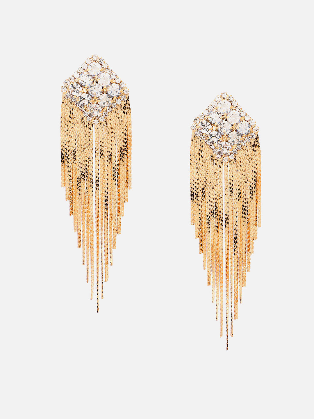 Gold Plated Party Designer Stone Drop Earring For Women