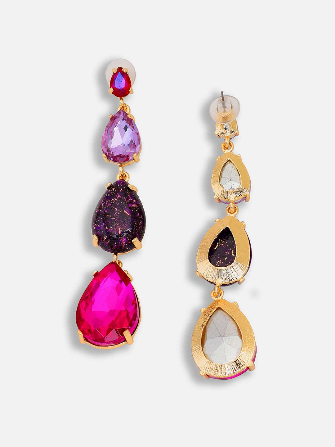Gold Plated Party Designer Stone Drop Earring For Women