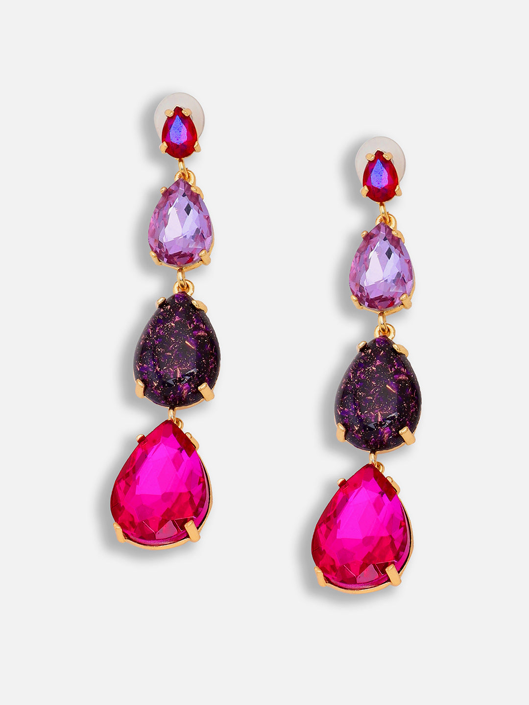 Gold Plated Party Designer Stone Drop Earring For Women