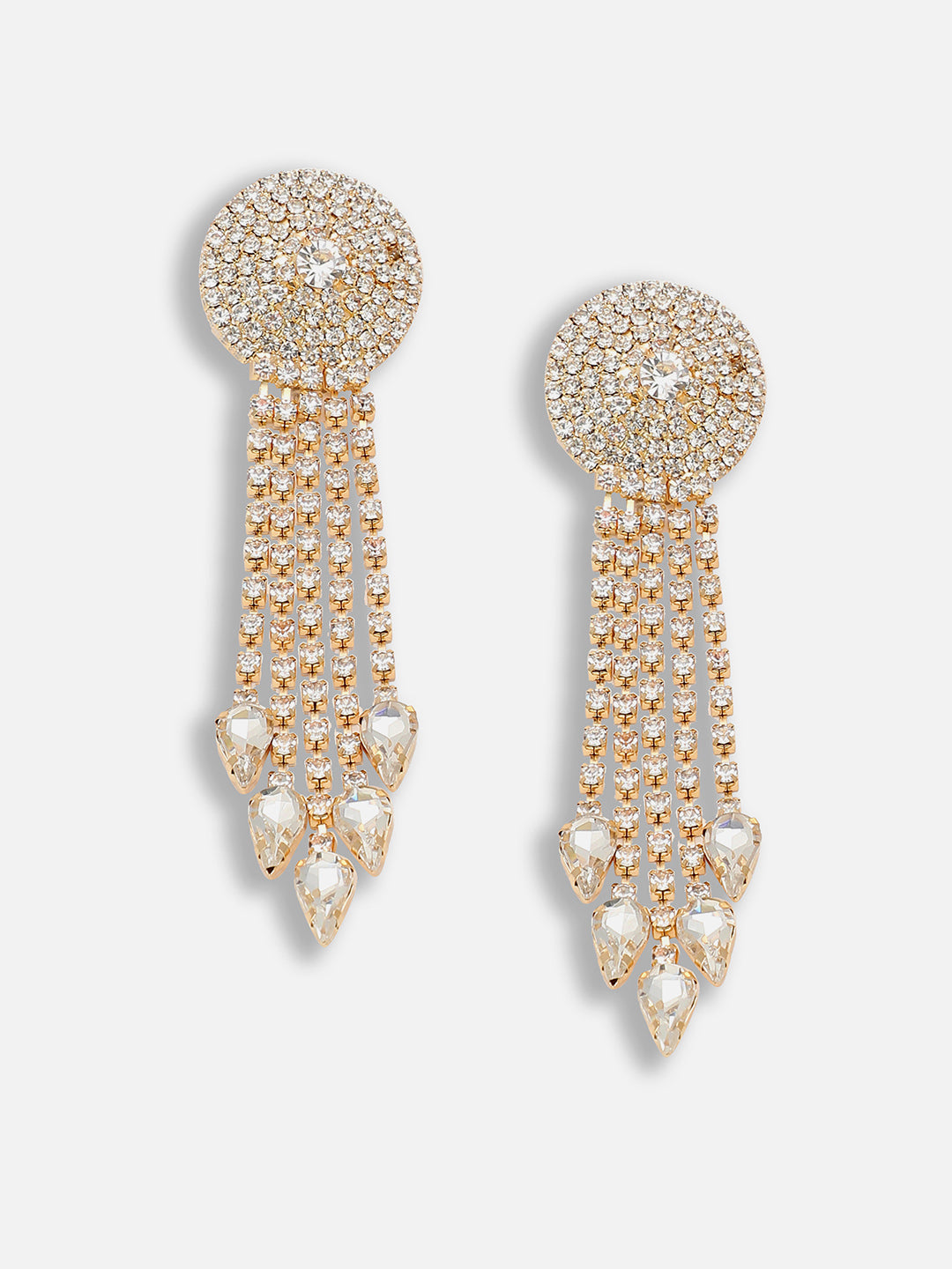 Gold Plated Party Designer Stone Drop Earring For Women