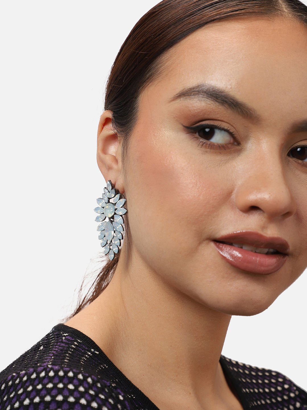 Gold Plated Party Designer Stone Drop Earring For Women
