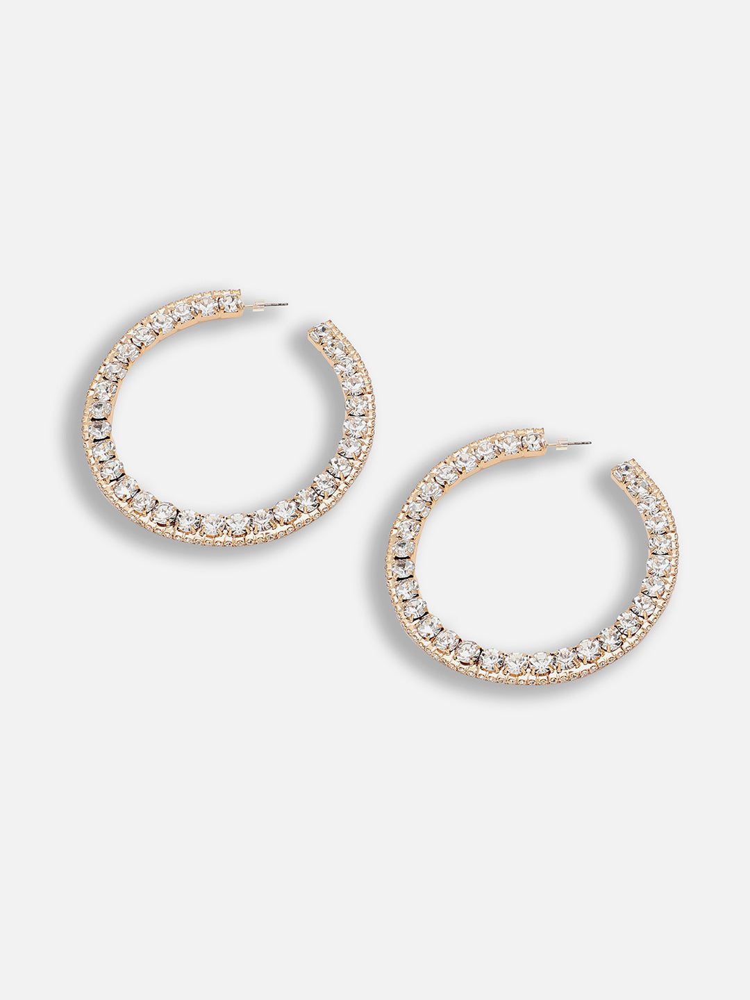 Gold Plated Party Designer Stone Hoop Earring For Women