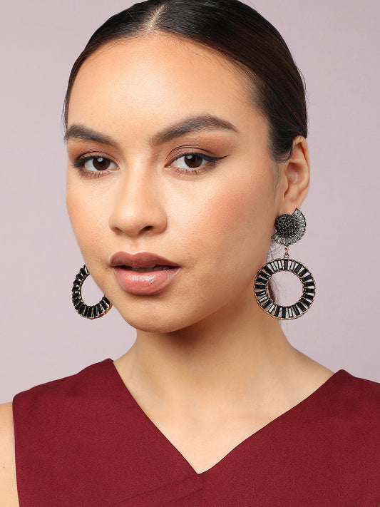 Gold Plated Party Designer Stone Drop Earring For Women