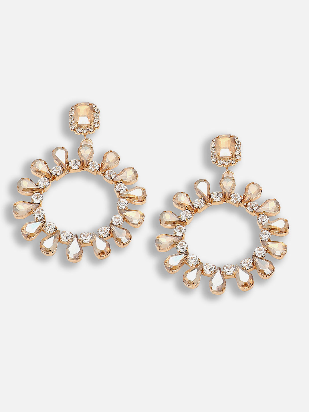 Gold Plated Party Designer Stone Drop Earring For Women