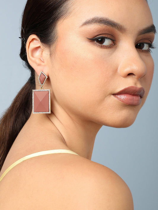 Gold Plated Party Designer Stone Drop Earring For Women