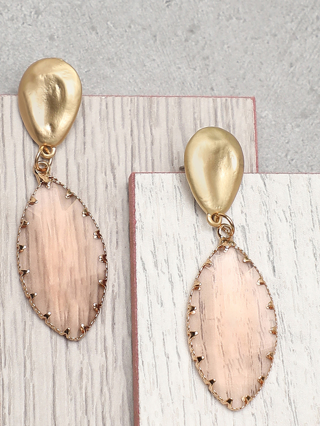 Gold Plated Party Designer Stone Drop Earring For Women
