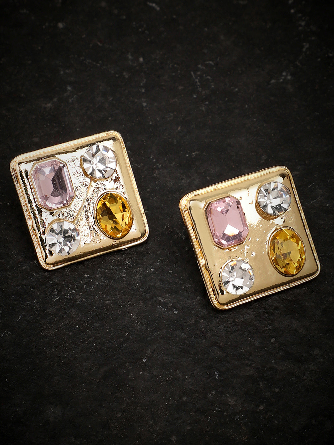 Gold Plated Party Designer Stone Stud For Women