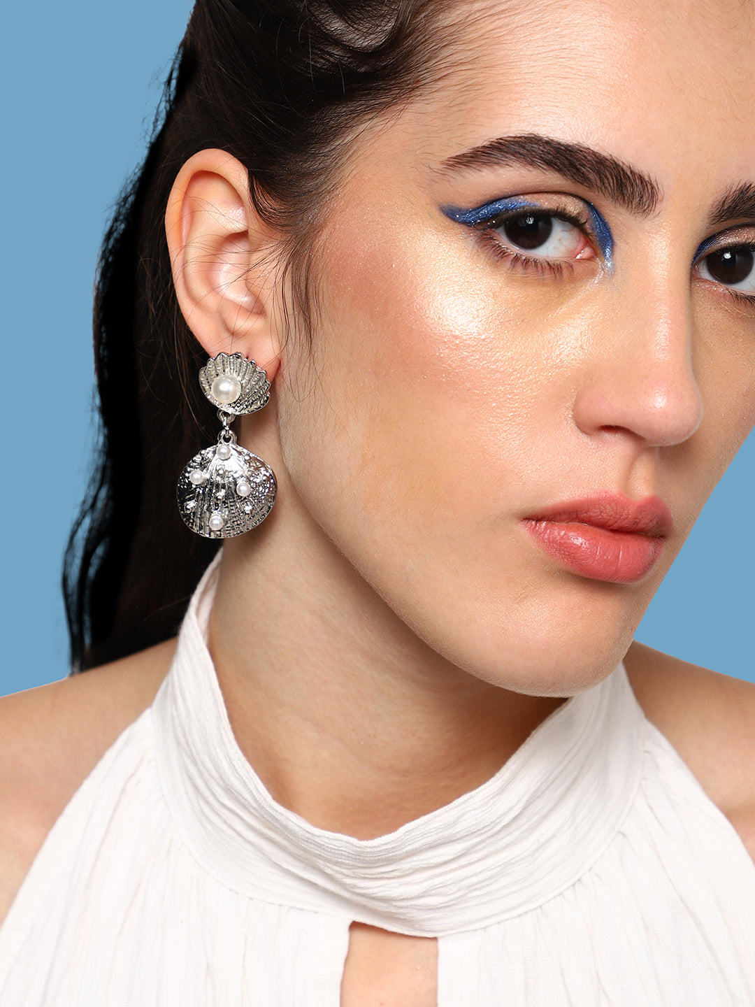 Silver Plated Party Designer Stone Drop Earring For Women