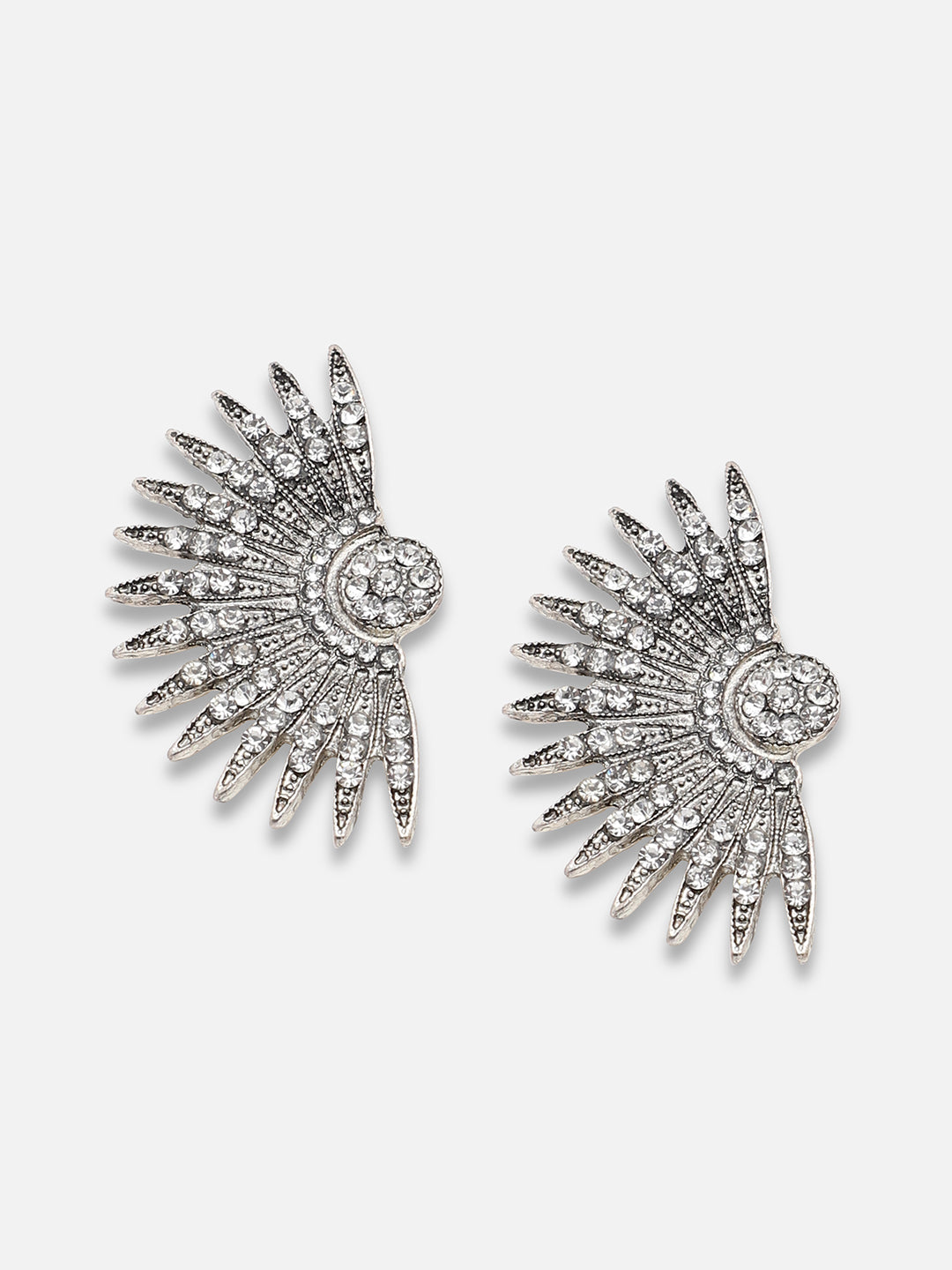 SILVER PLATED PARTY DESIGNER STONE STUD FOR WOMEN