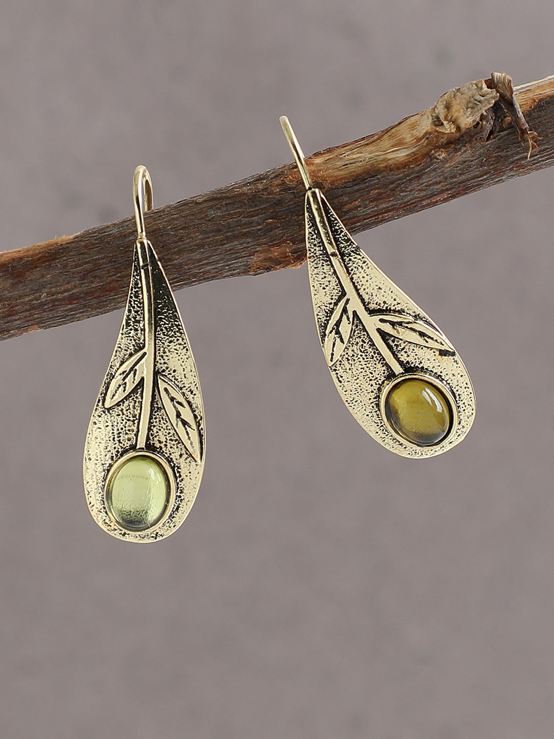 GOLD PLATED PARTY DESIGNER STONE DROP EARRING FOR WOMEN