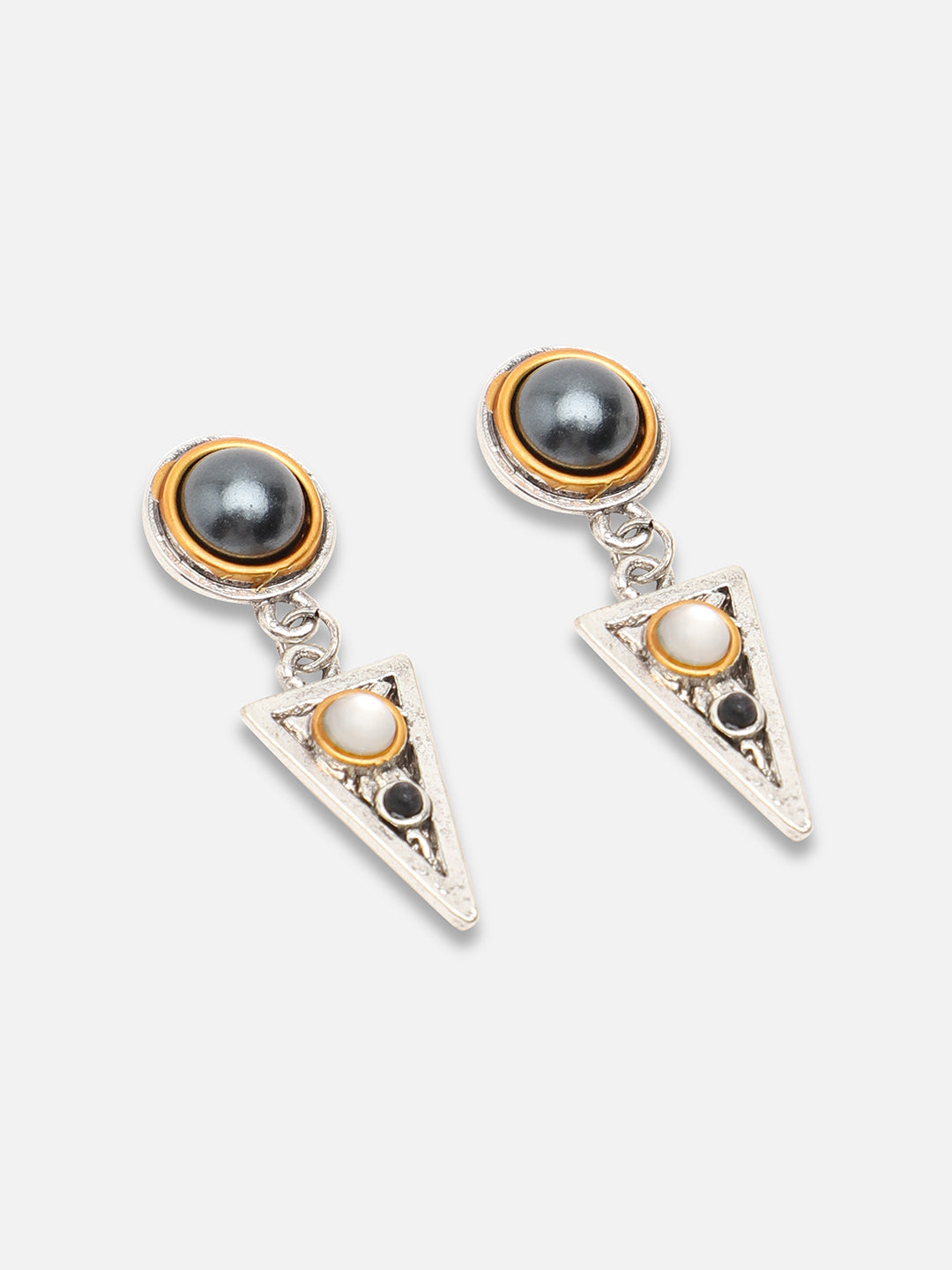 SILVER PLATED PARTY DESIGNER STONE DROP EARRING FOR WOMEN