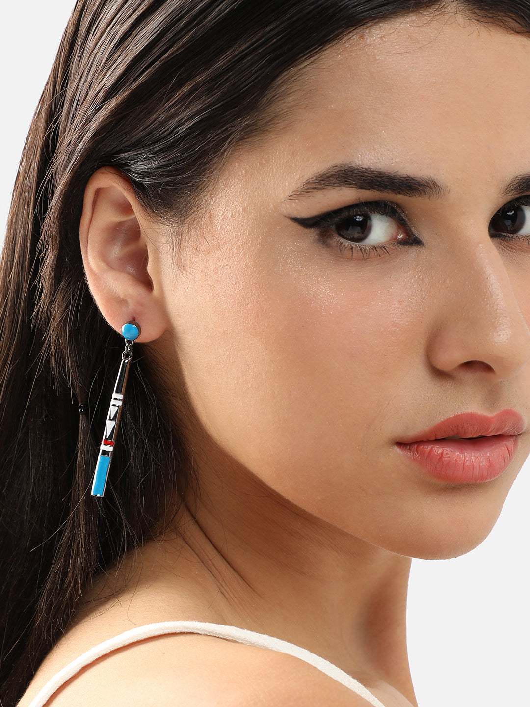 GOLD PLATED PARTY DESIGNER STONE DROP EARRING FOR WOMEN