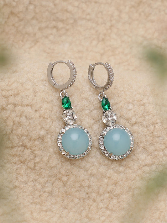 GOLD PLATED PARTY DESIGNER STONE DROP EARRING FOR WOMEN