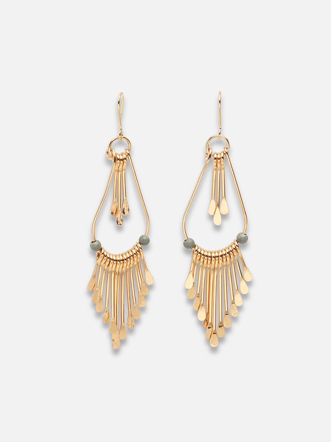 GOLD PLATED PARTY DESIGNER STONE DROP EARRING FOR WOMEN