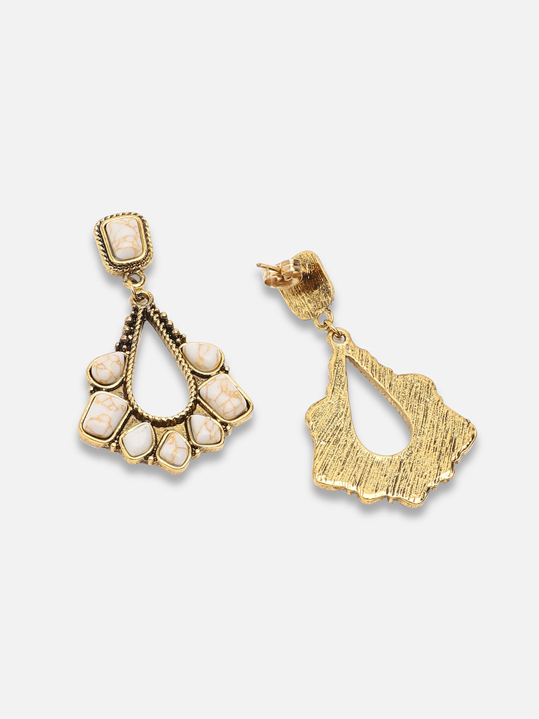GOLD PLATED PARTY DESIGNER STONE DROP EARRING FOR WOMEN