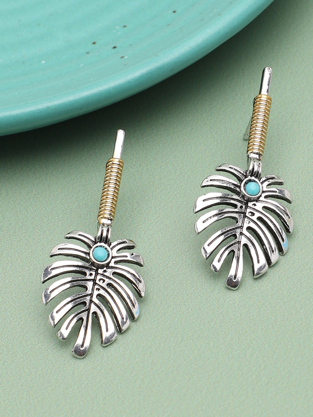GOLD PLATED PARTY DESIGNER STONE DROP EARRING FOR WOMEN