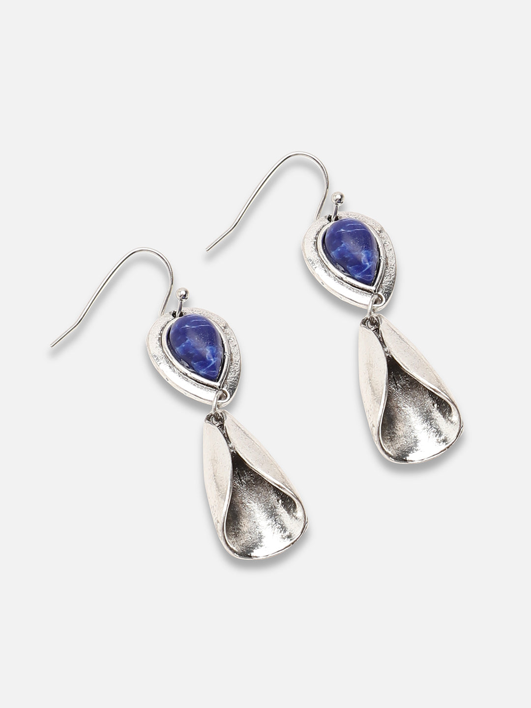 SILVER PLATED PARTY DESIGNER STONE DROP EARRING FOR WOMEN