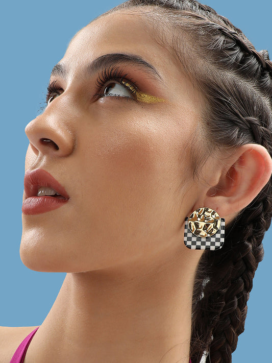 GOLD PLATED PARTY DESIGNER STUD FOR WOMEN