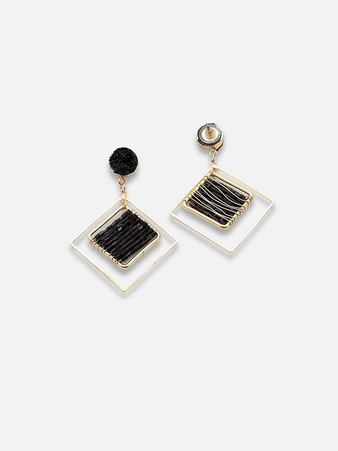 GOLD PLATED PARTY DESIGNER STONE DROP EARRING FOR WOMEN