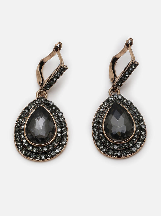 Gold Plated Designer Stone Drop Earring