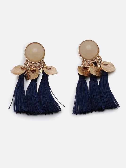 Gold Plated Designer Stone Drop Earring