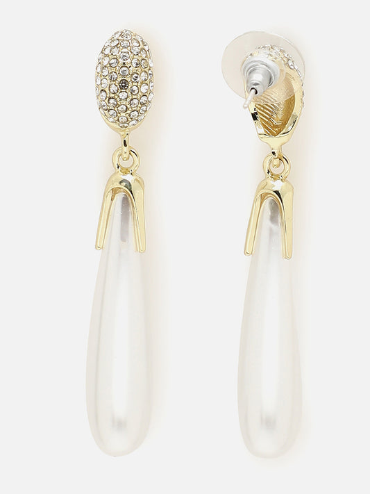 GOLD PLATED PEARLS DROP EARRING WOMEN AND GIRLS
