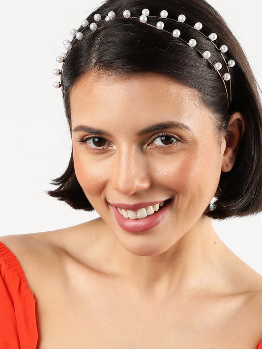 Gold Plated Pearl Hairband