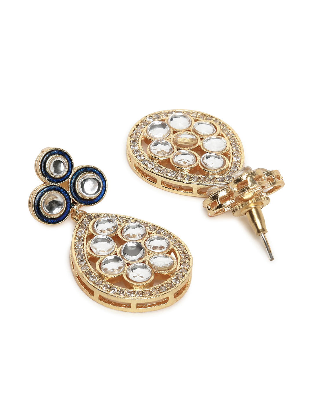 AMERICAN DIAMOND BROOCH MALA & EARRING SET