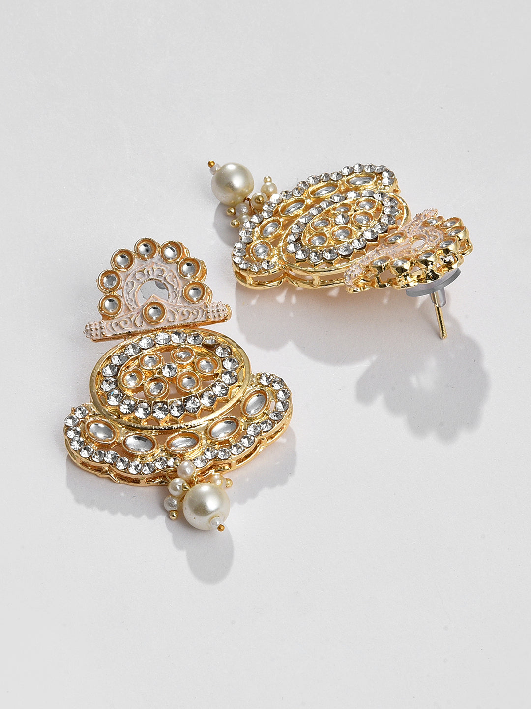 WHITE RANI HAAR WITH EARRING SET