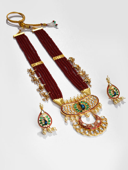 MAROON KUNDAN & MEENAKARI RAANI HAAR SET