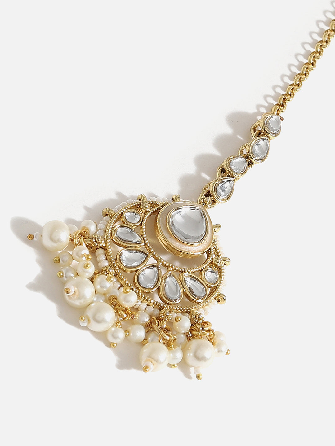 SOHI GOLD PLATED KUNDAN STONES JEWELLERY SET