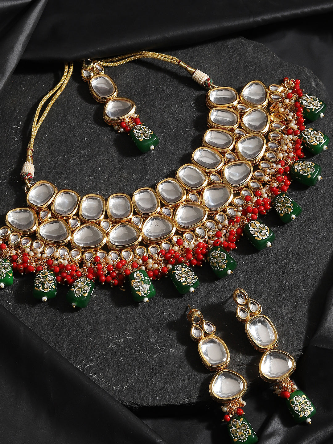SOHI MULTI COLOUR KUNDAN JEWELLERY SET