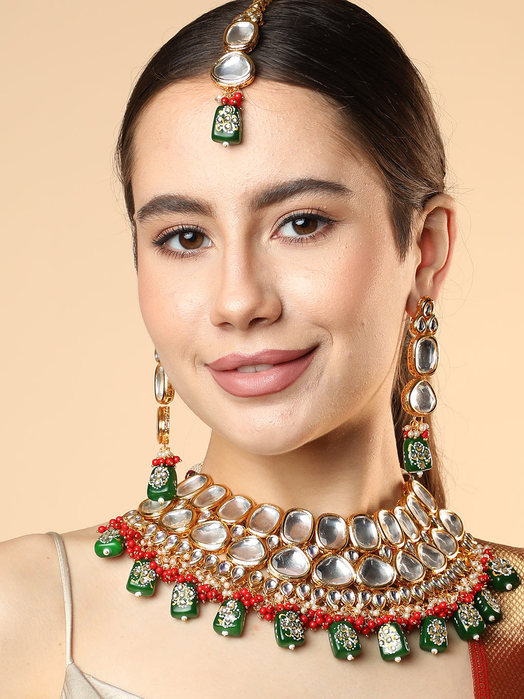 SOHI MULTI COLOUR KUNDAN JEWELLERY SET