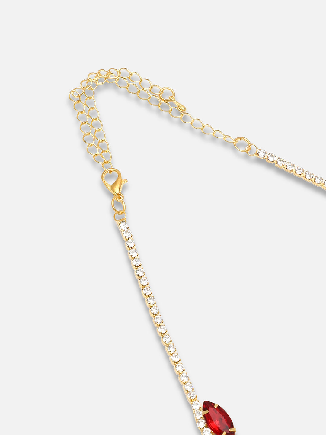 GOLD PLATED PARTY DESIGNER STONE NECKLACE AND EARRING SET FOR WOMEN
