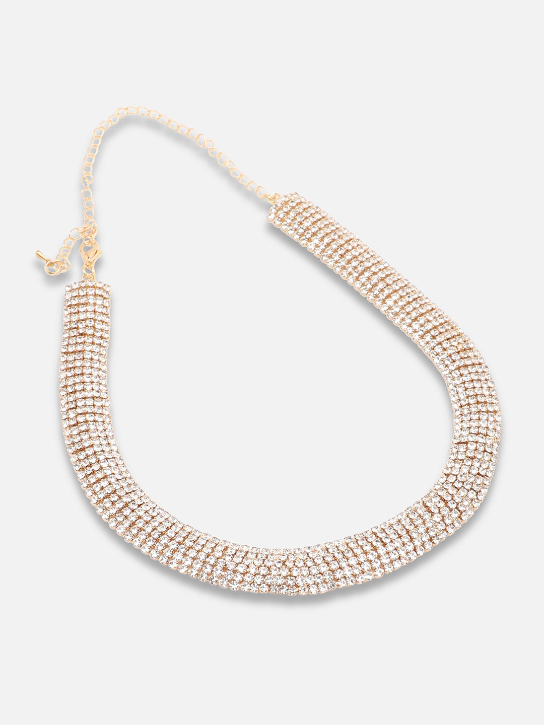 Gold Plated Party Designer Stone Necklace And Earring Set For Women