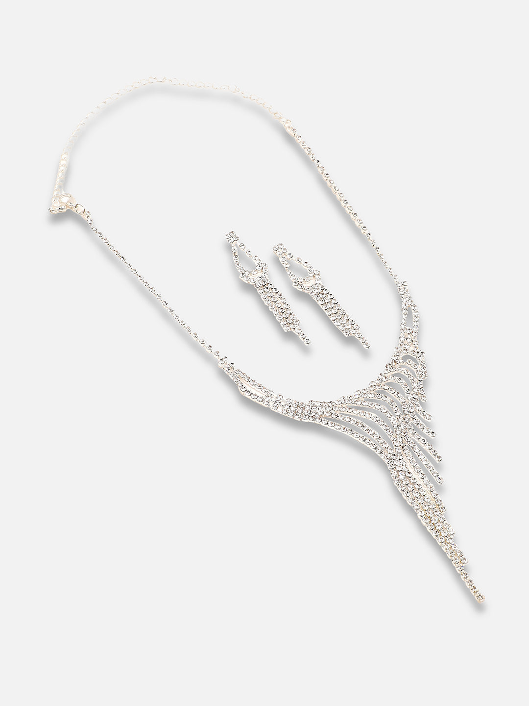 GOLD PLATED PARTY DESIGNER STONE NECKLACE AND EARRING SET FOR WOMEN