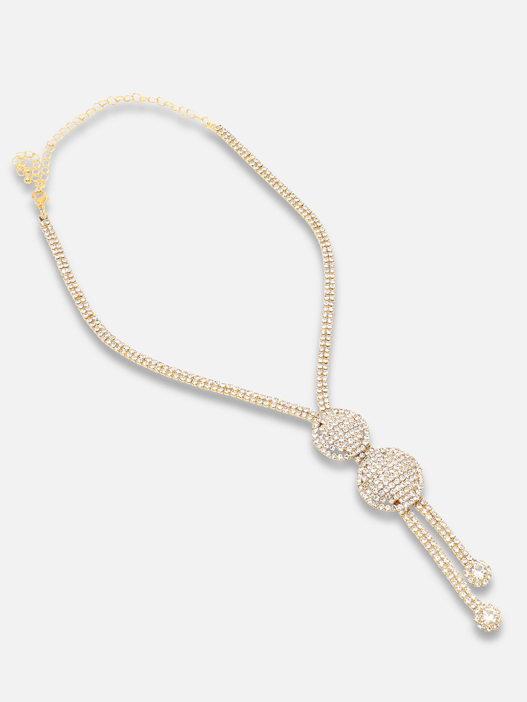 Gold Plated Party Designer Stone Necklace And Earring Set For Women