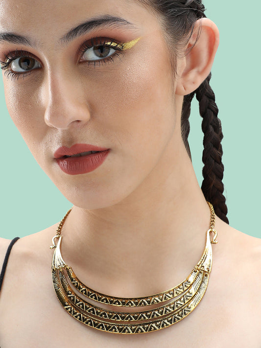 Gold Plated Party Designer Stone Necklace For Women