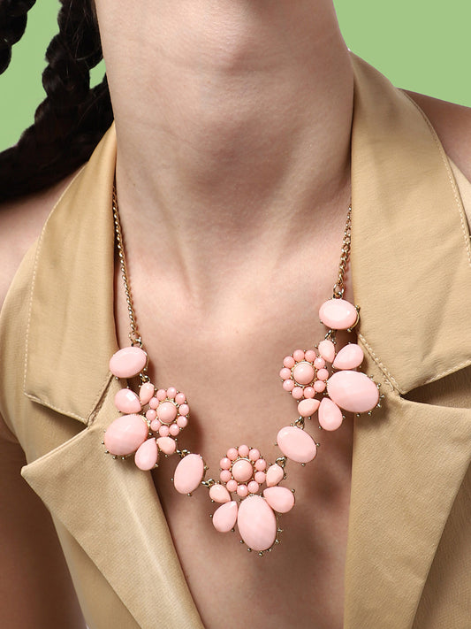 GOLD PLATED PARTY DESIGNER STONE NECKLACE FOR WOMEN