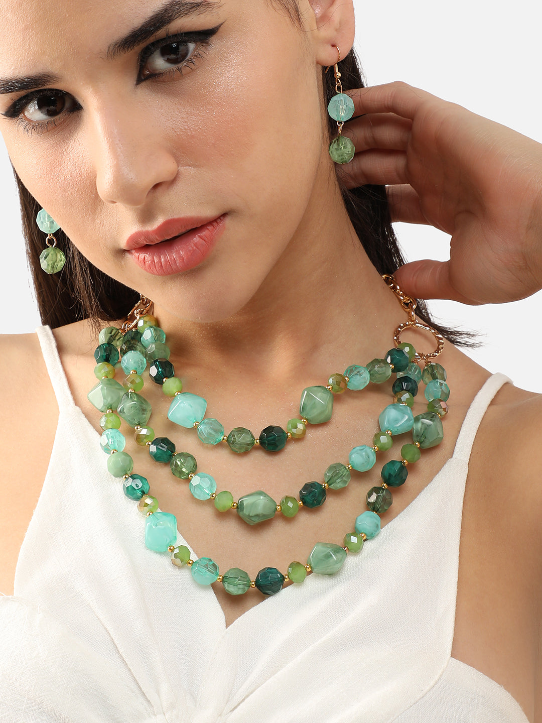 Gold Plated Party Designer Stone Necklace For Women