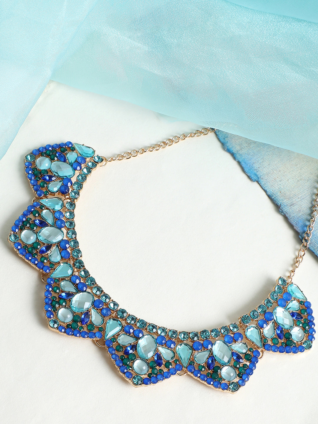Gold Plated Party Designer Stone Necklace For Women