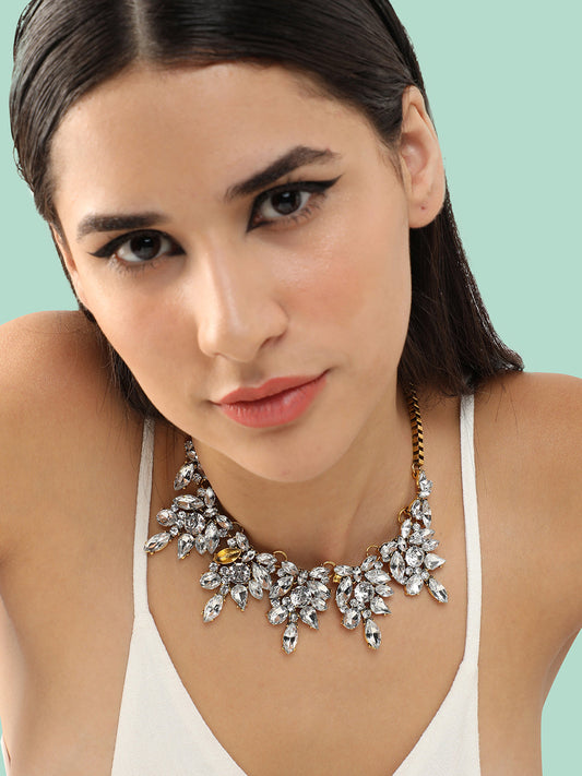 Gold Plated Party Designer Stone Necklace For Women