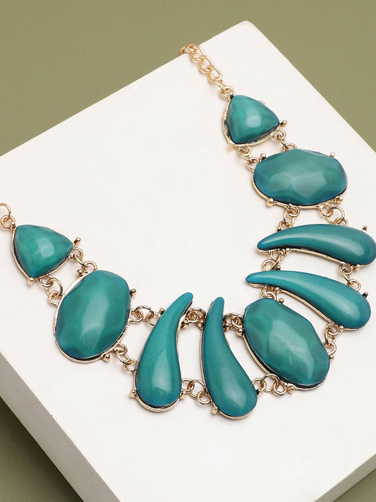 Gold Plated Party Designer Stone Necklace For Women