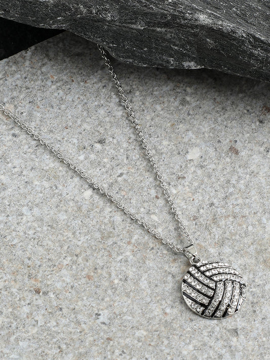 Silver Plated Party Designer Stone Necklace For Women