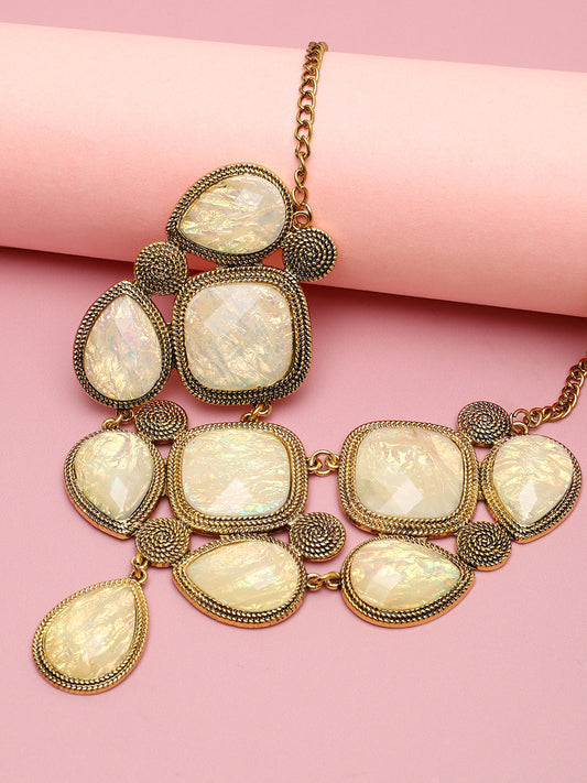 Gold Plated Party Designer Stone Necklace For Women