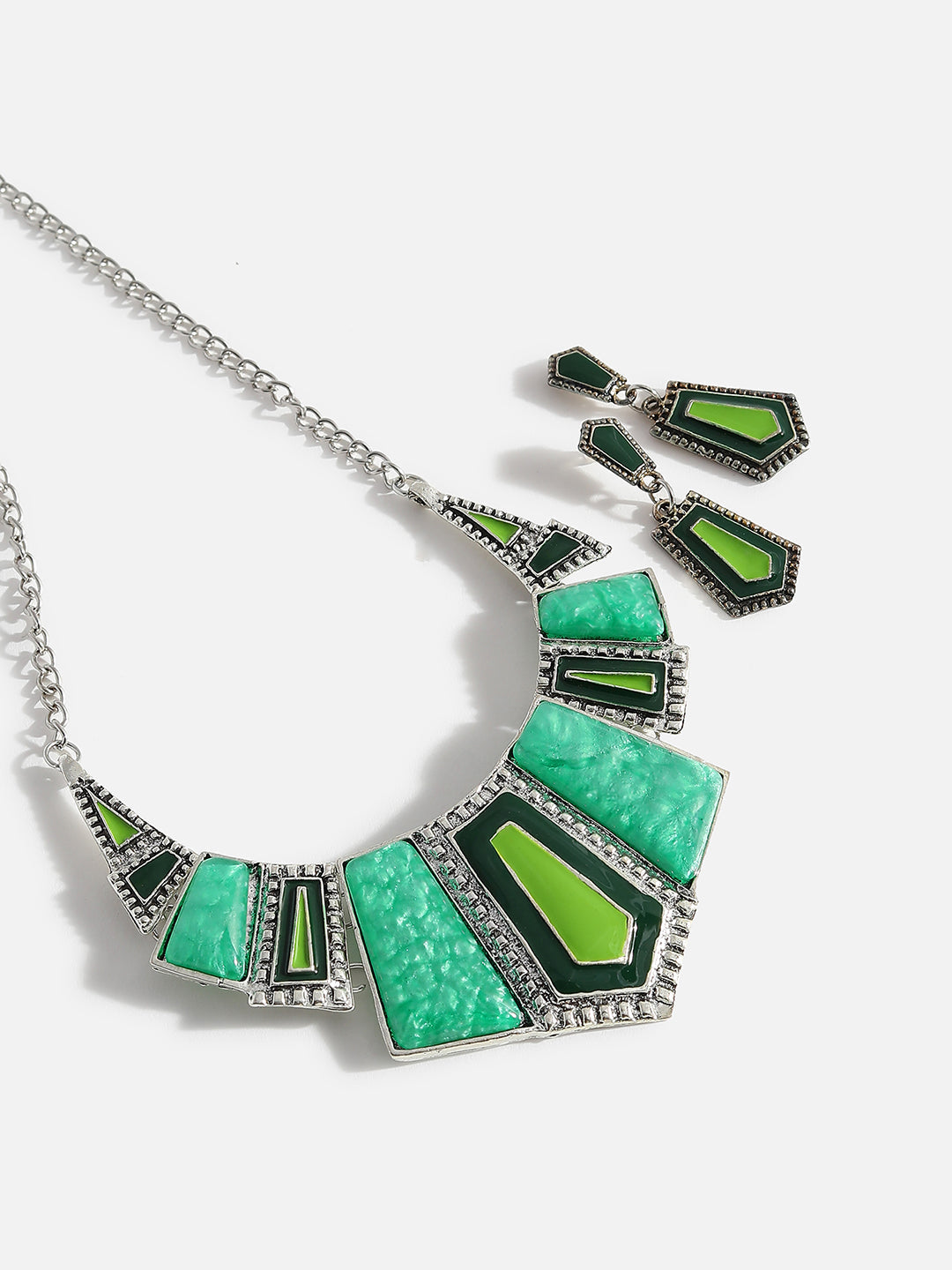 Green Stones Statement Jewellery Set