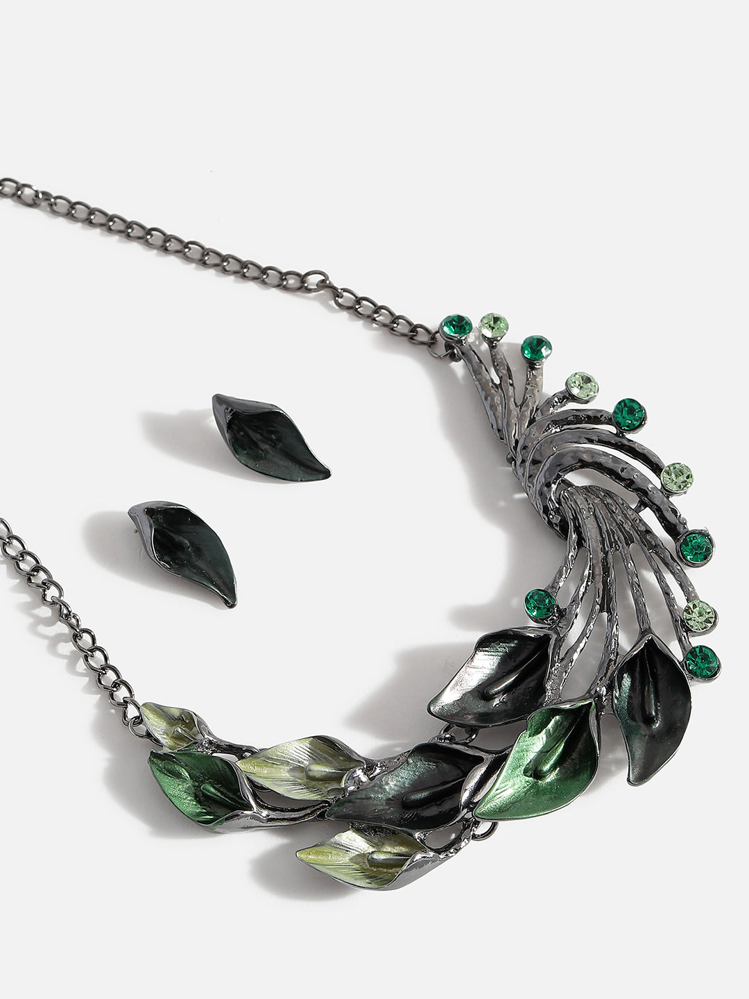 Peacock Detailing Rhinestones Jewellery Set