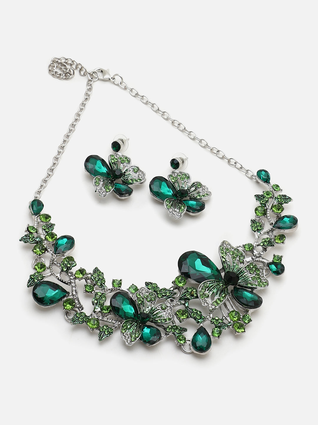 SOHI GREEN STONES JEWELLERY SET