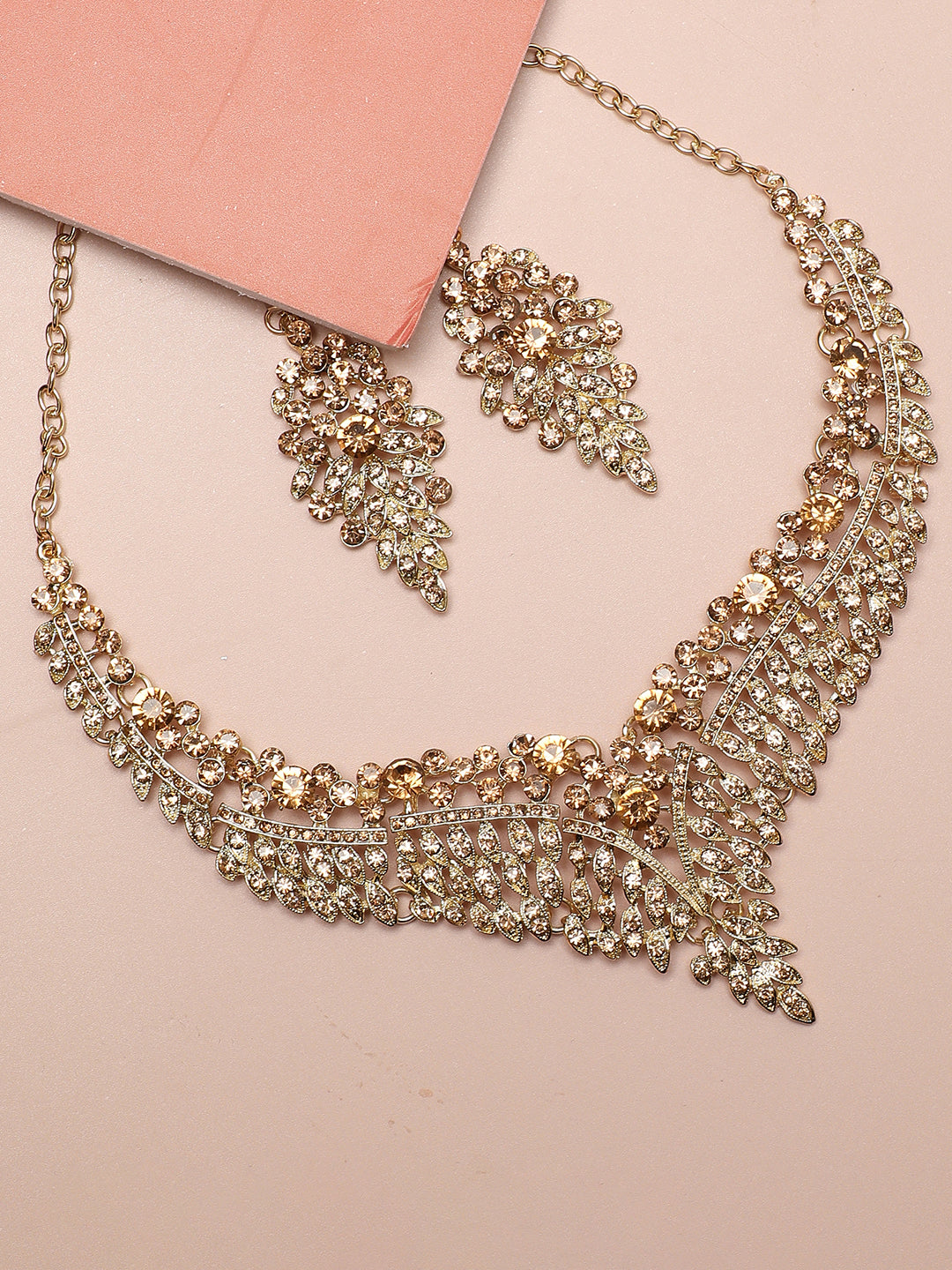 SOHI GOLD PLATED STONES JEWELLERY SET